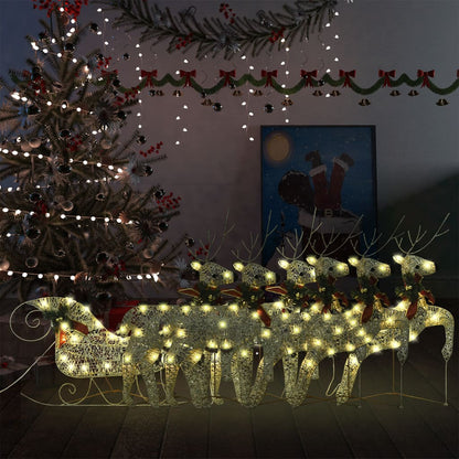 Ziemassvētku Dekorācija, Ziemeļbrieži Un Kamanas, 100 Led