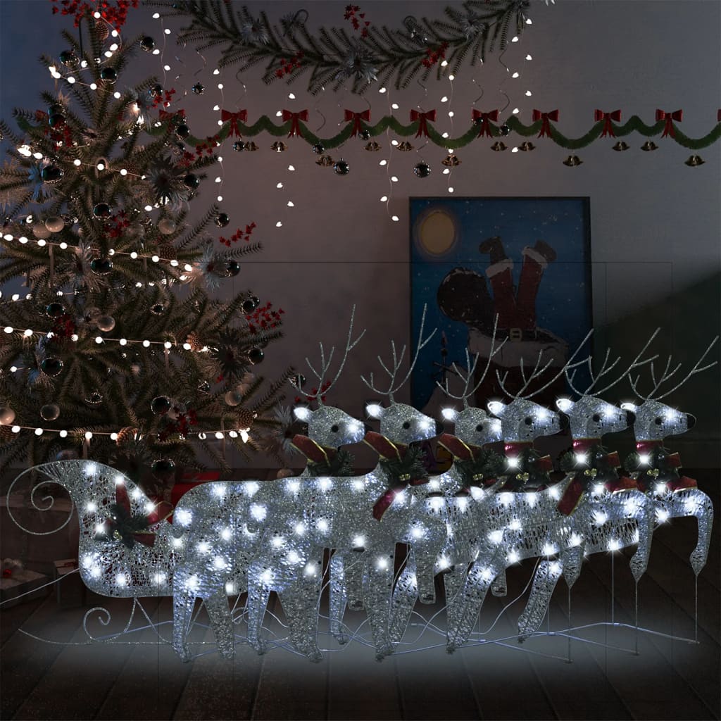 Ziemassvētku Dekorācija, Ziemeļbrieži Un Kamanas, 100 Led