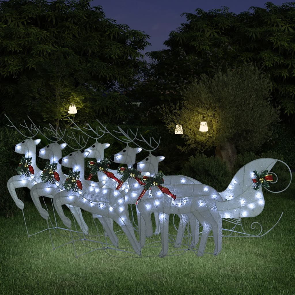 Ziemassvētku Dekorācija, Ziemeļbrieži Un Kamanas, 100 Led