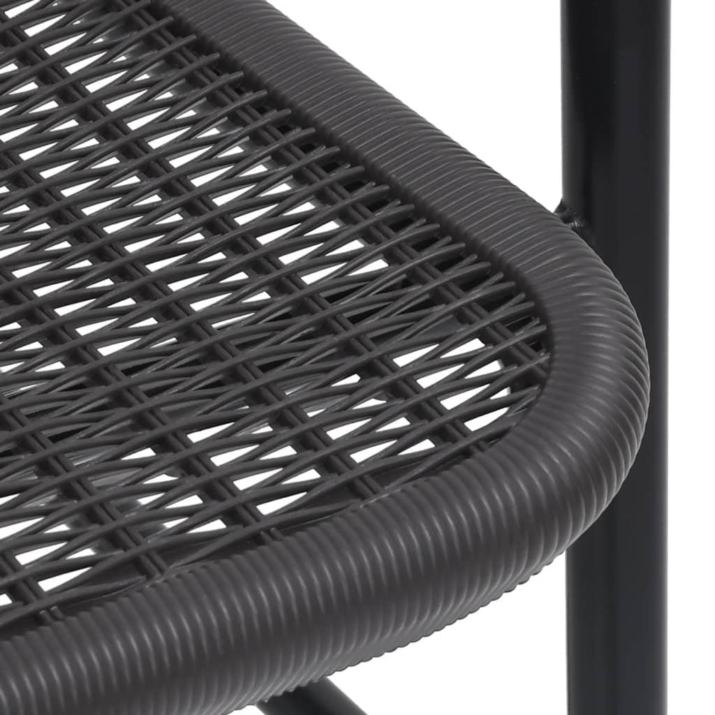 Dārza Krēsli, 4 Gab., Plastmasas Rotangpalma, Tērauds, 110 Kg