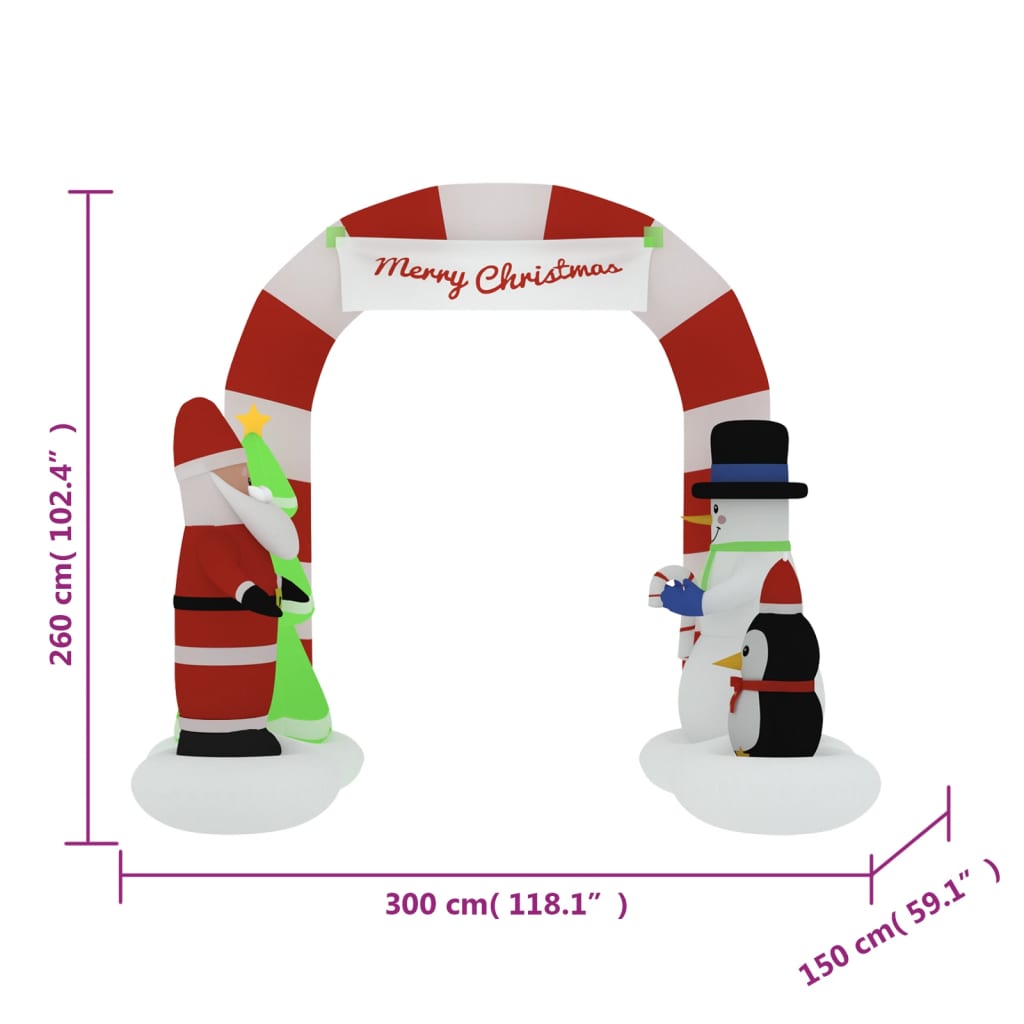 Piepūšama Ziemassvētku Arka, Led, 260 Cm