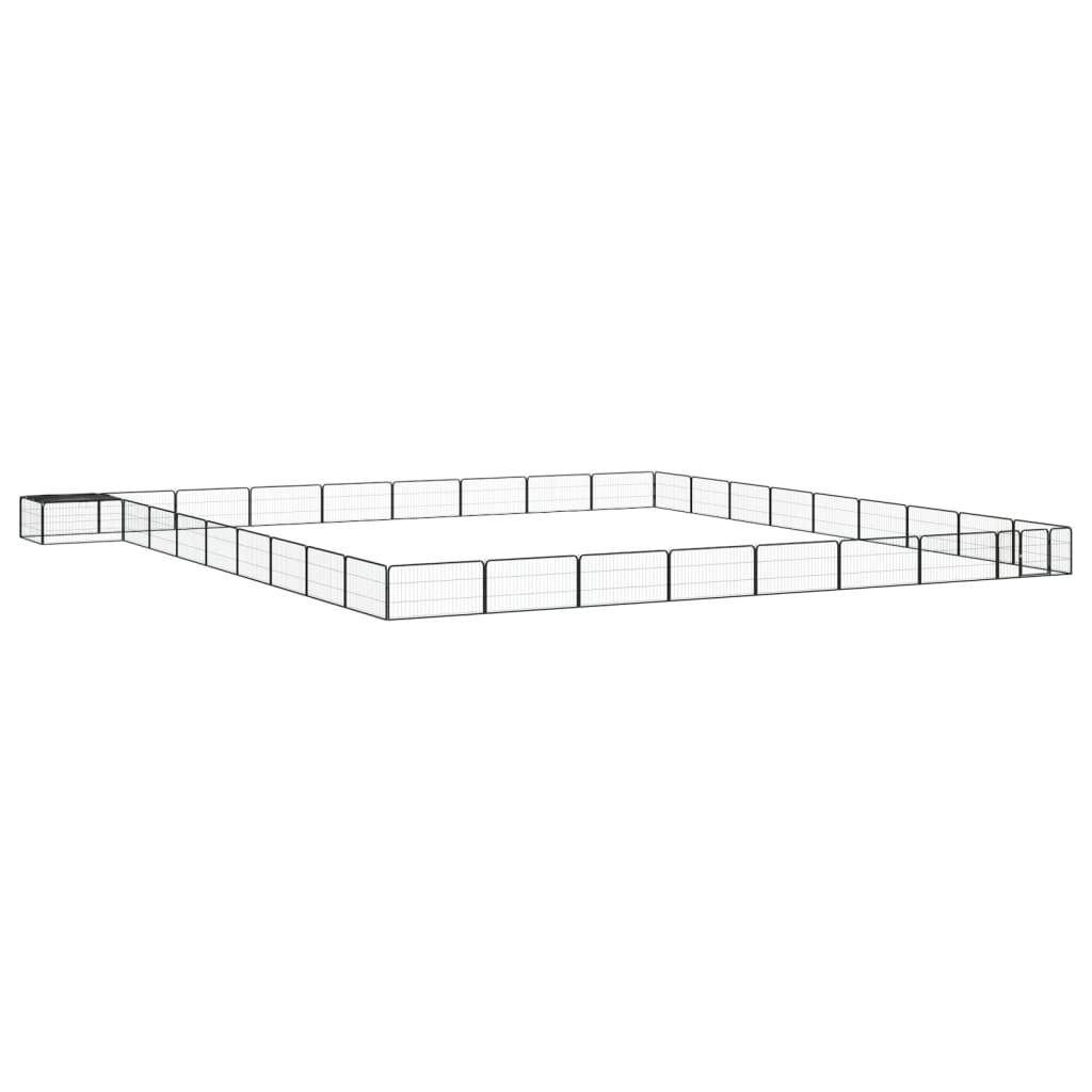 Suņu Sētiņa, 20 Paneļi, Melna, 100X50 Cm, Pulverkrāsots Tērauds