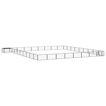 Suņu Sētiņa, 20 Paneļi, Melna, 100X50 Cm, Pulverkrāsots Tērauds