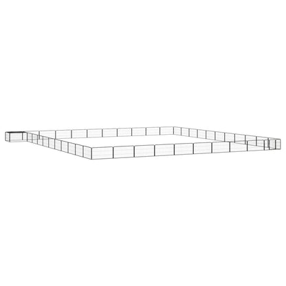 Suņu Sētiņa, 20 Paneļi, Melna, 100X50 Cm, Pulverkrāsots Tērauds