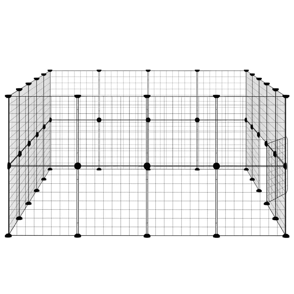36 Paneļu Mājdzīvnieku Būris, Melns, 175X140X70 Cm, Tērauds