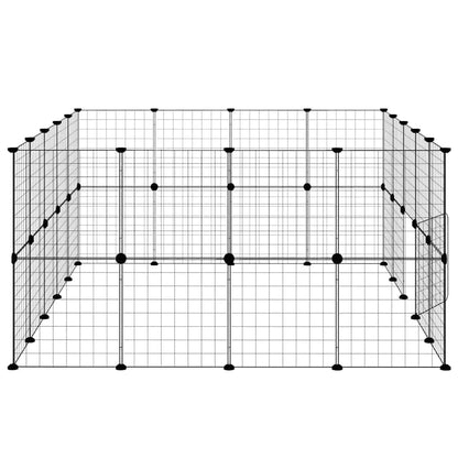 36 Paneļu Mājdzīvnieku Būris, Melns, 175X140X70 Cm, Tērauds