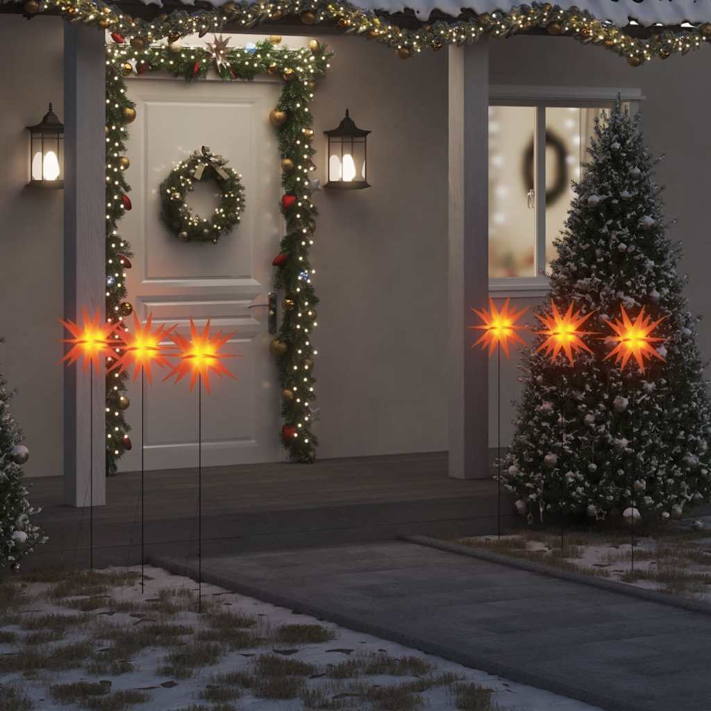 Ziemassvētku Lampas Ar Led Un Mietiņu, 3 Gab., S, 35 Cm