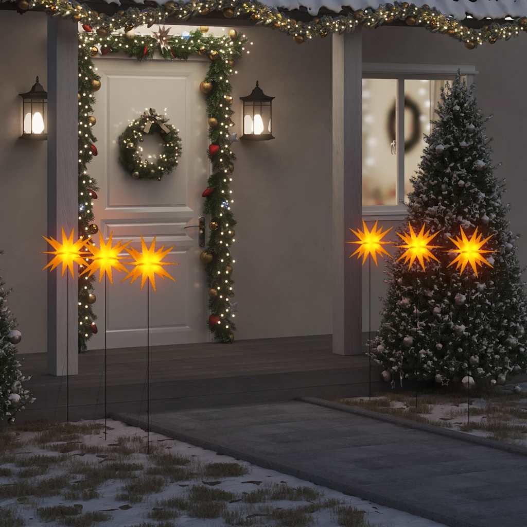Ziemassvētku Lampas Ar Led Un Mietiņu, 3 Gab., S, 35 Cm