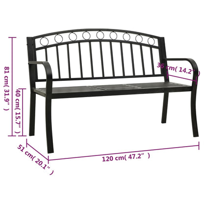 Dārza Sols Ar Galdiņu, Melns, 120 Cm, Tērauds