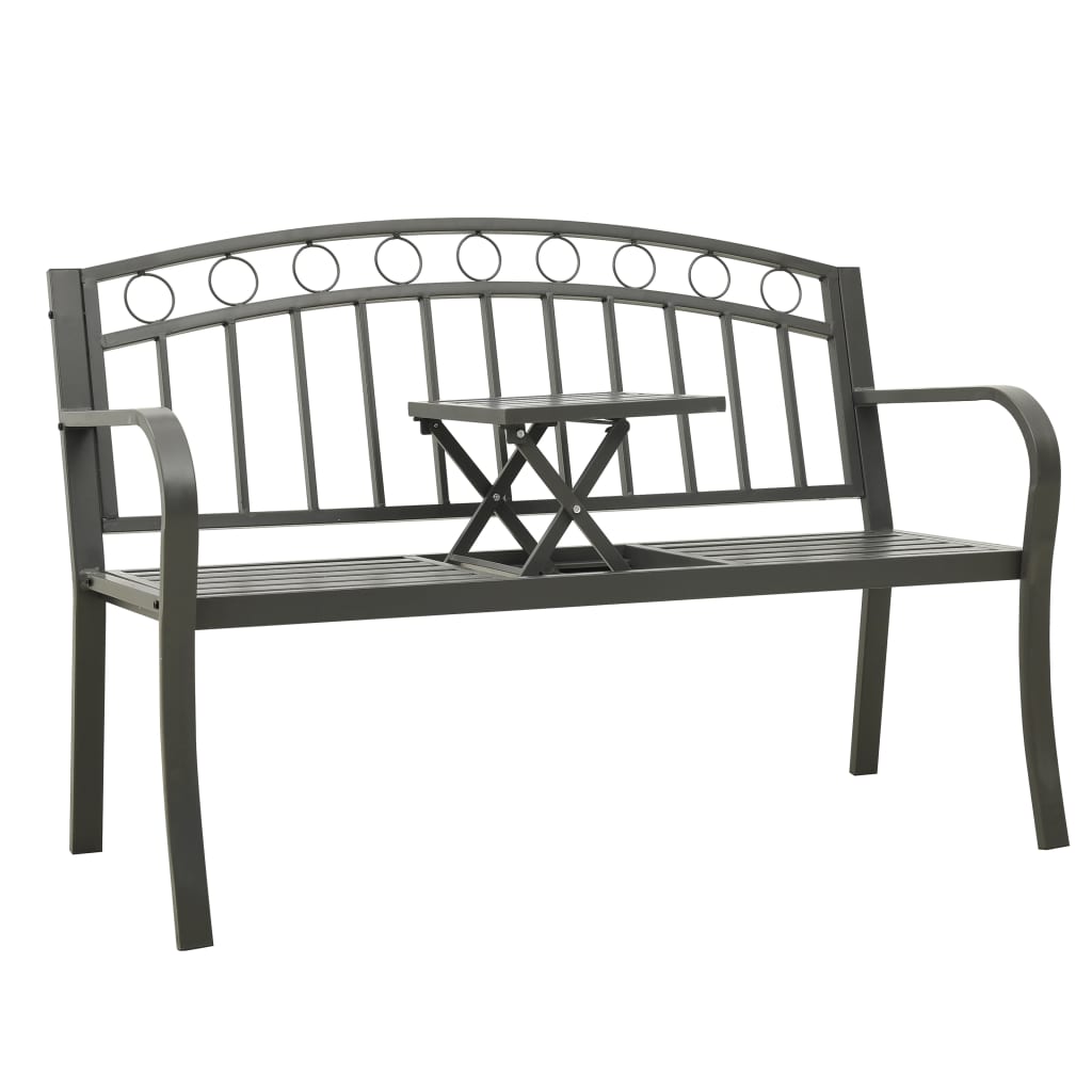 Dārza Sols Ar Galdiņu, Melns, 120 Cm, Tērauds
