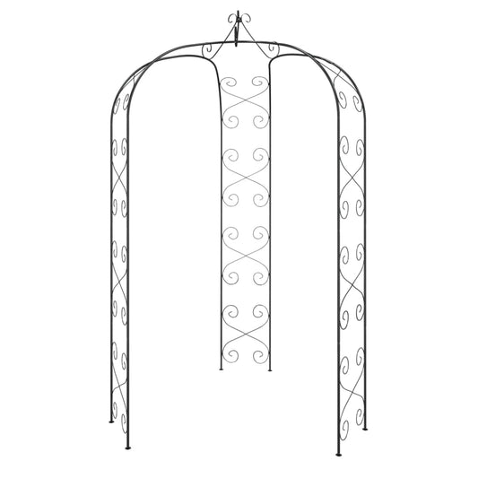 Dārza Arka, Melna, Ø180X255 Cm, Tērauds