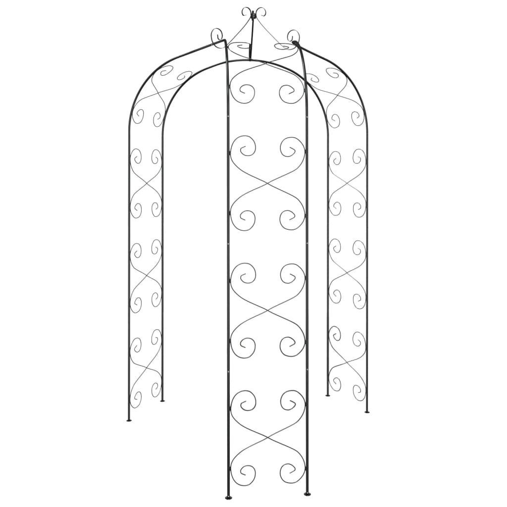 Dārza Arka, Melna, Ø180X255 Cm, Tērauds