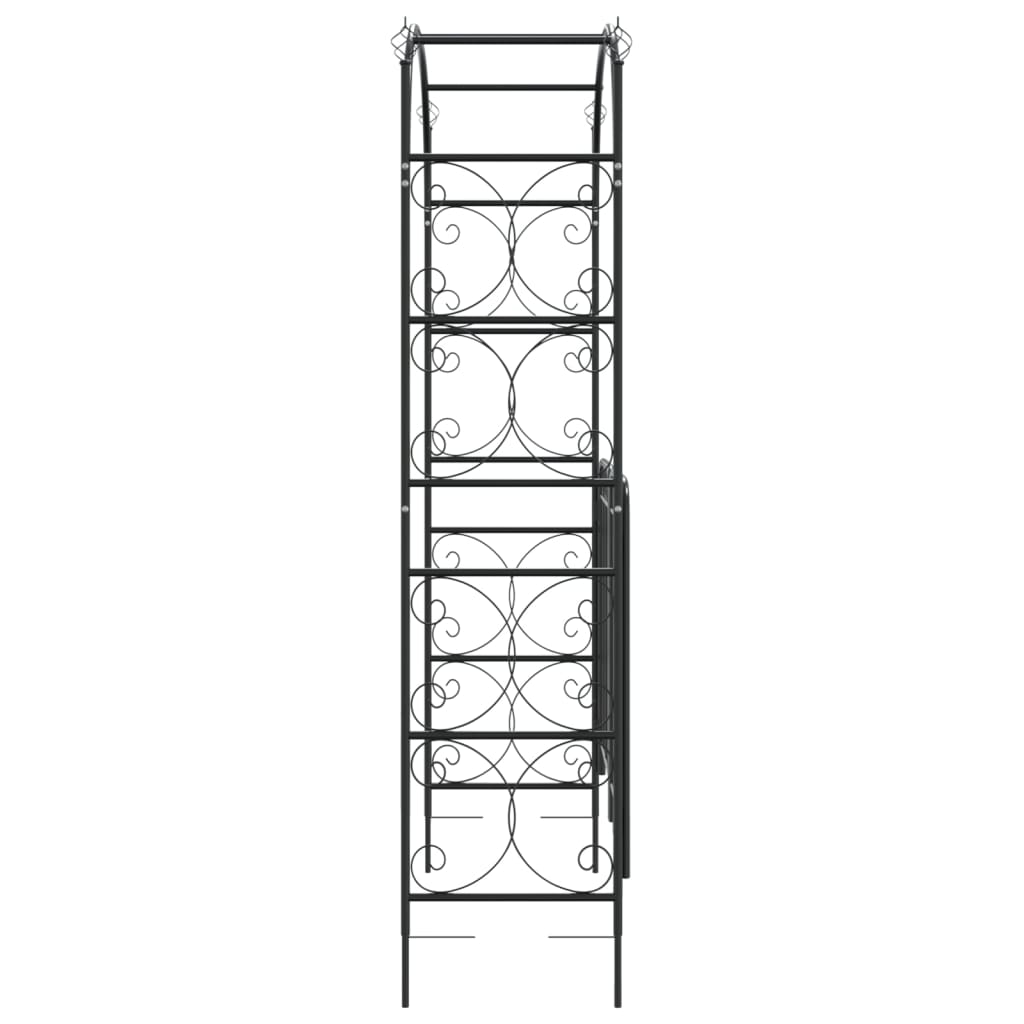Dārza Arka Ar Vārtiem, Melna, 108X45X235 Cm, Tērauds