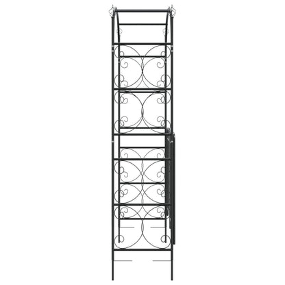 Dārza Arka Ar Vārtiem, Melna, 108X45X235 Cm, Tērauds