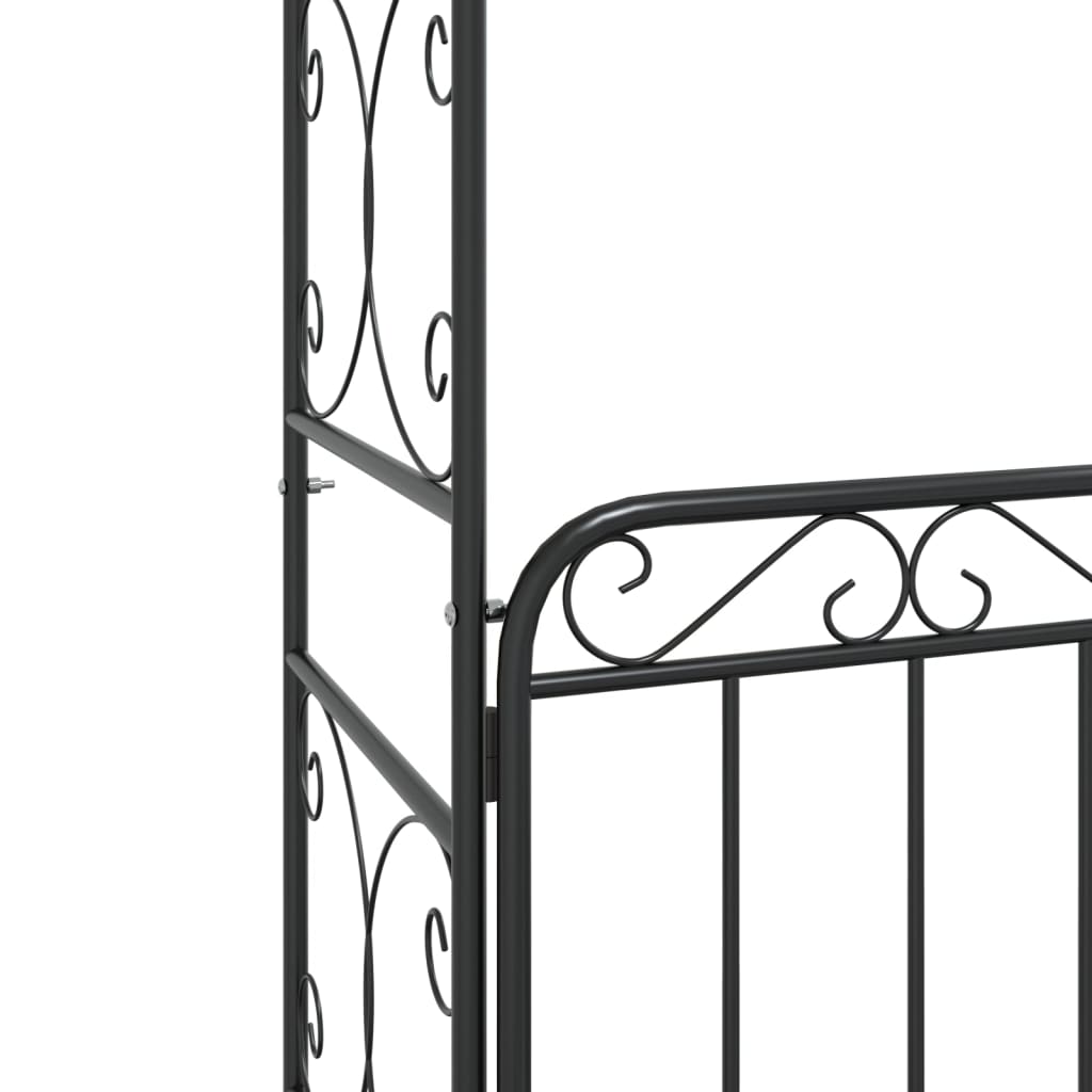 Dārza Arka Ar Vārtiem, Melna, 108X45X235 Cm, Tērauds