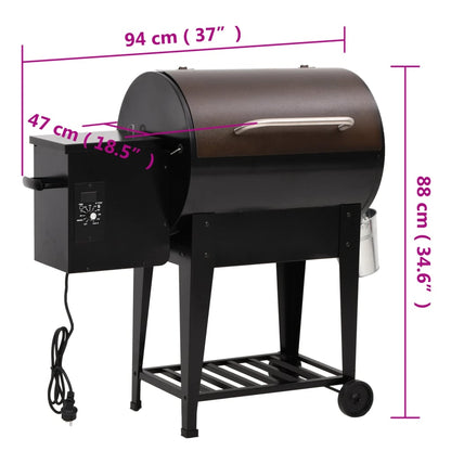 Granulu Grils Ar Apakšējo Plauktu, Melns, 94 Cm, Dzelzs