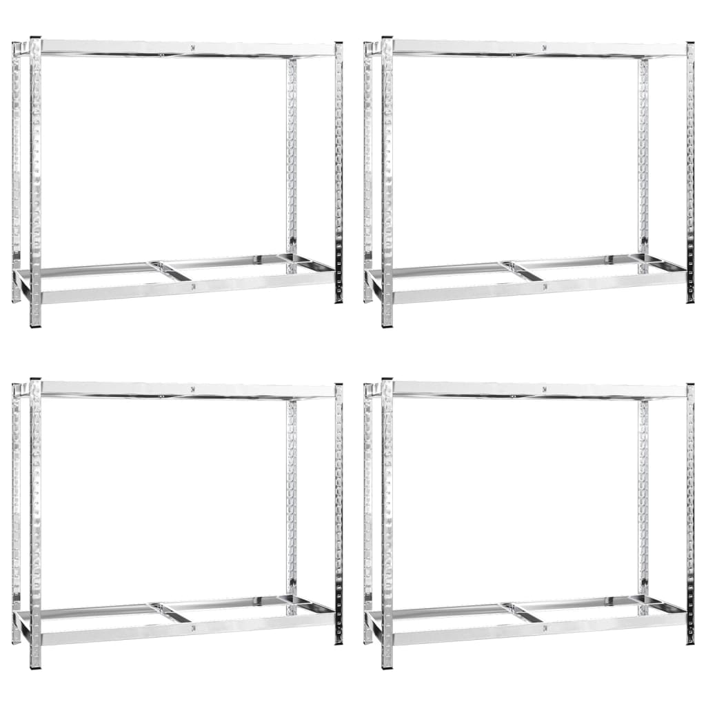 2-Līmeņu Riepu Plaukti, 4 Gb.,Sudrabaini, 110X40X110Cm, Tērauds
