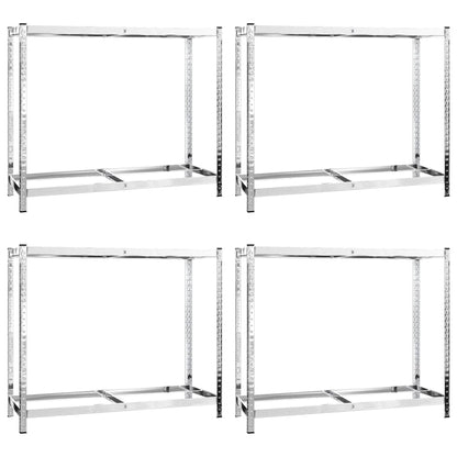 2-Līmeņu Riepu Plaukti, 4 Gb.,Sudrabaini, 110X40X110Cm, Tērauds