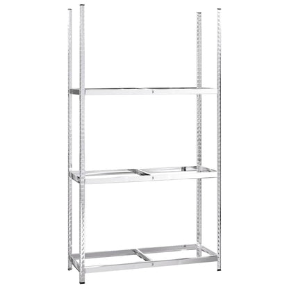3-Līmeņu Riepu Plaukti, 4 G., Sudrabaini, 110X40X200Cm, Tērauds