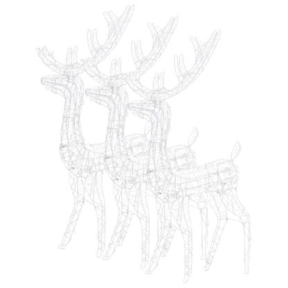 Ziemassvētku Ziemeļbriežu Dekorācijas, 3 Gab., Akrils, 128 Cm 70 X 26 X 128 Cm
