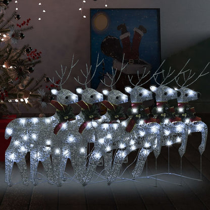 Ziemassvētku Ziemeļbrieži, 4 Gab., Balti, 80 Led
