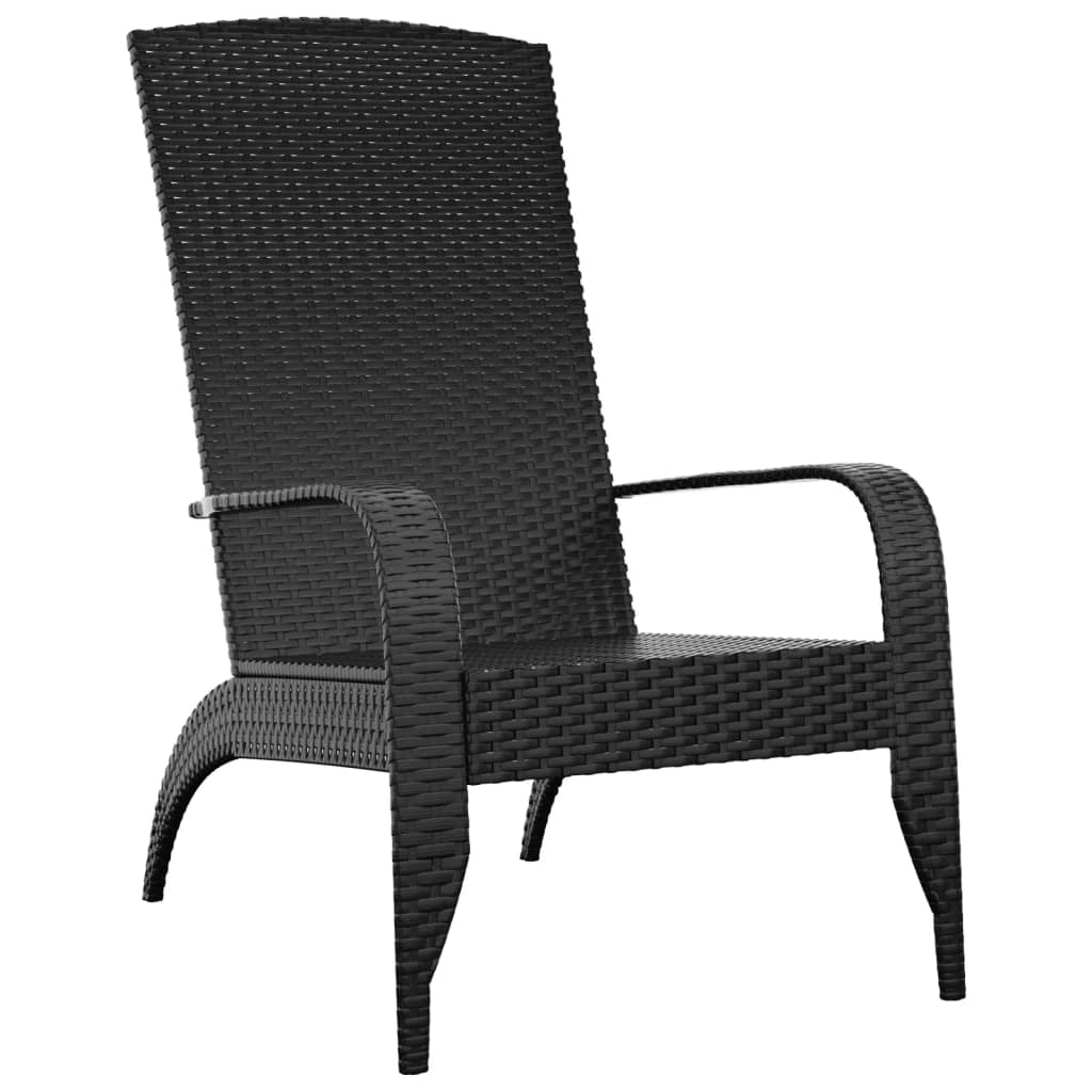 Dārza Adirondaka Krēsls, Melns Polietilēna Rotangpalmas Pinums
