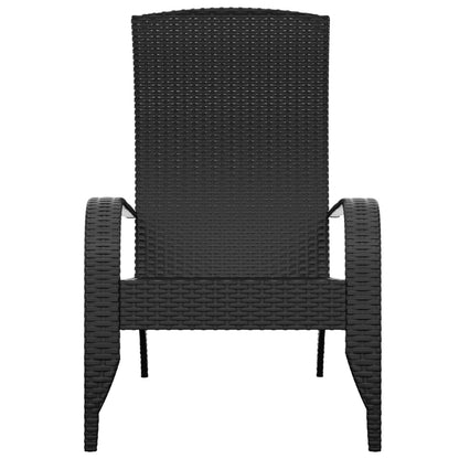 Dārza Adirondaka Krēsls, Melns Polietilēna Rotangpalmas Pinums