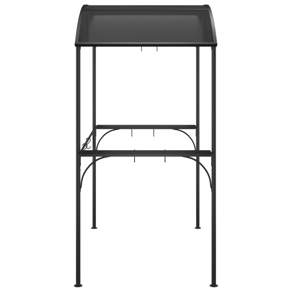 Grila Nojume Ar Sānu Plauktiem, 220X115X230 Cm, Pelēka, Tērauds