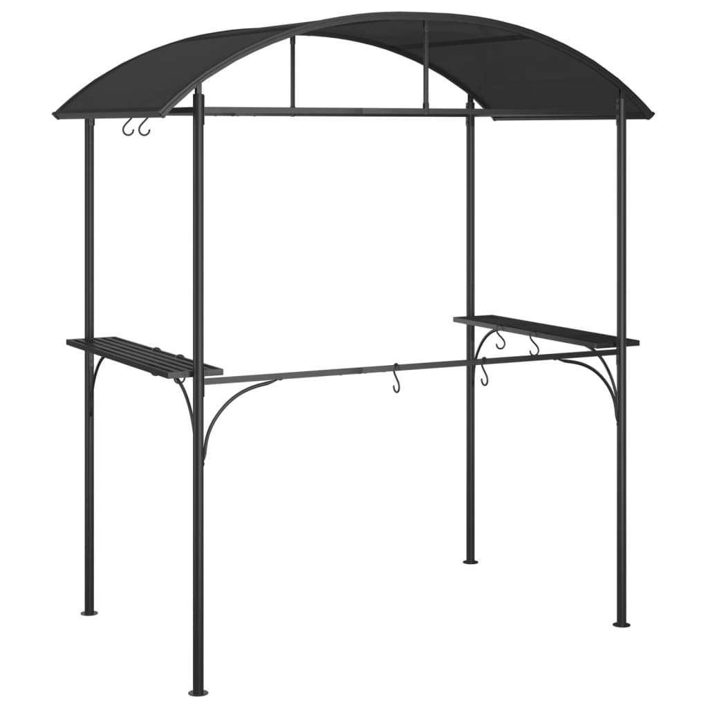 Grila Nojume Ar Sānu Plauktiem, 220X115X230 Cm, Pelēka, Tērauds