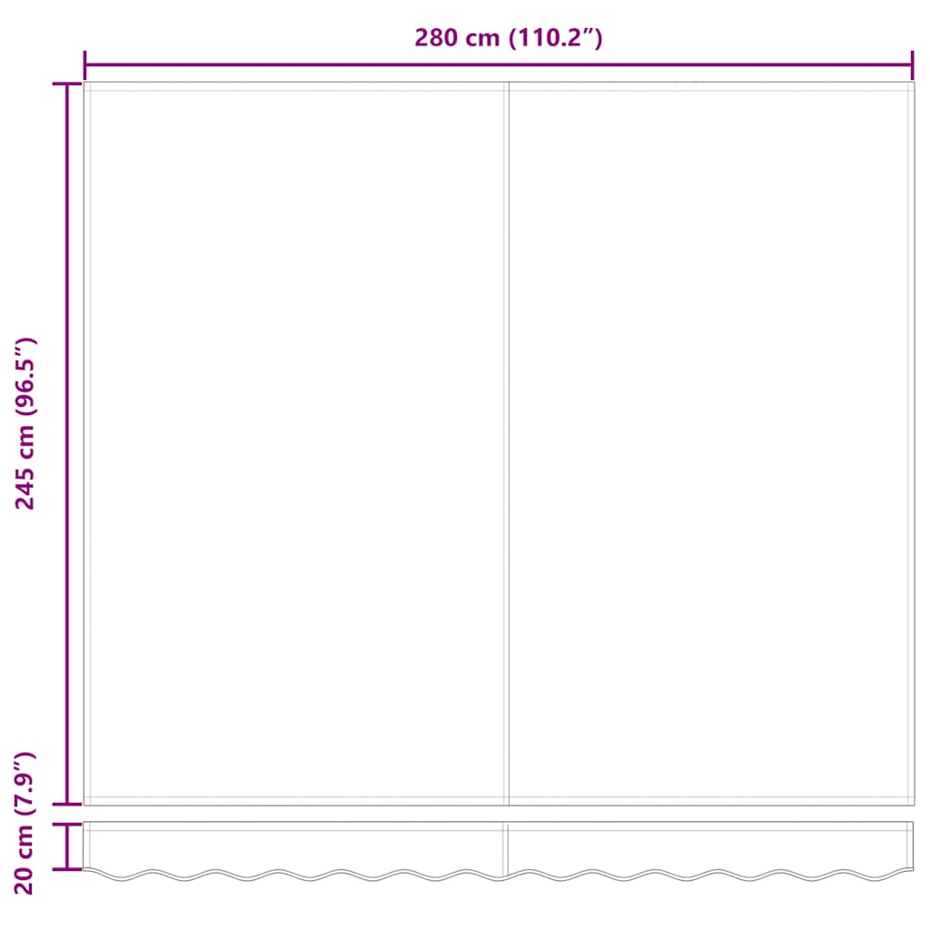 | Nolokāms Markīze | Zila Un Balta Ar Baltu Rāmi 3 X 2,5 M