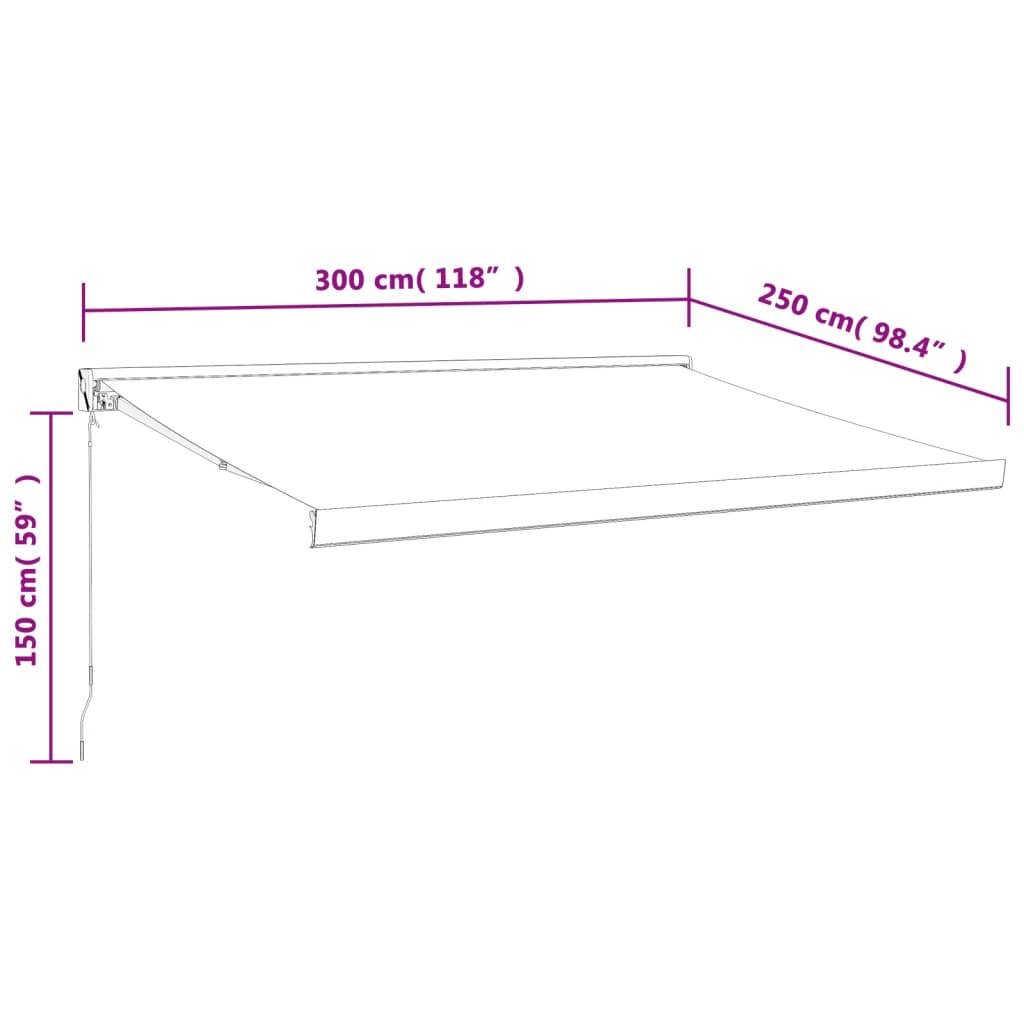 | Nolokāms Markīze | Zila Un Balta Ar Baltu Rāmi 3 X 2,5 M