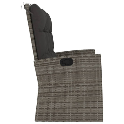 Atgāžams Dārza Sols Ar Matračiem, 118Cm, Pelēks, Pe Rotangpalma