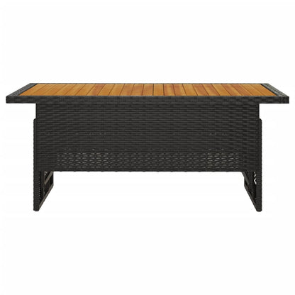 Dārza Galds, 100X50X43/63Cm, Akācija, Pe Rotangpalma, Melns
