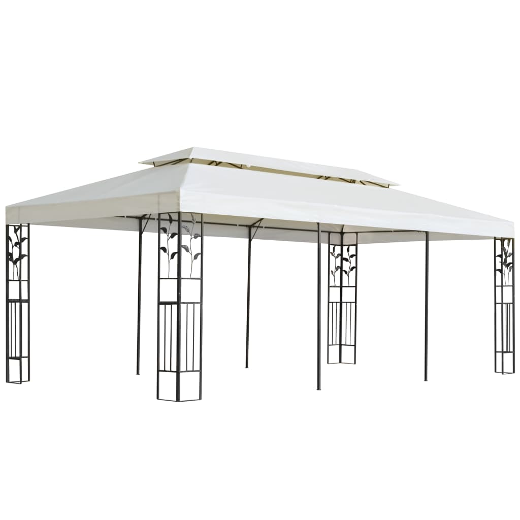 Dārza Nojume Ar Dubulto Jumtu, 6X3 M, Balta, Tērauds