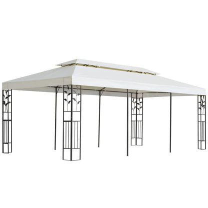 Dārza Nojume Ar Dubulto Jumtu, 6X3 M, Balta, Tērauds