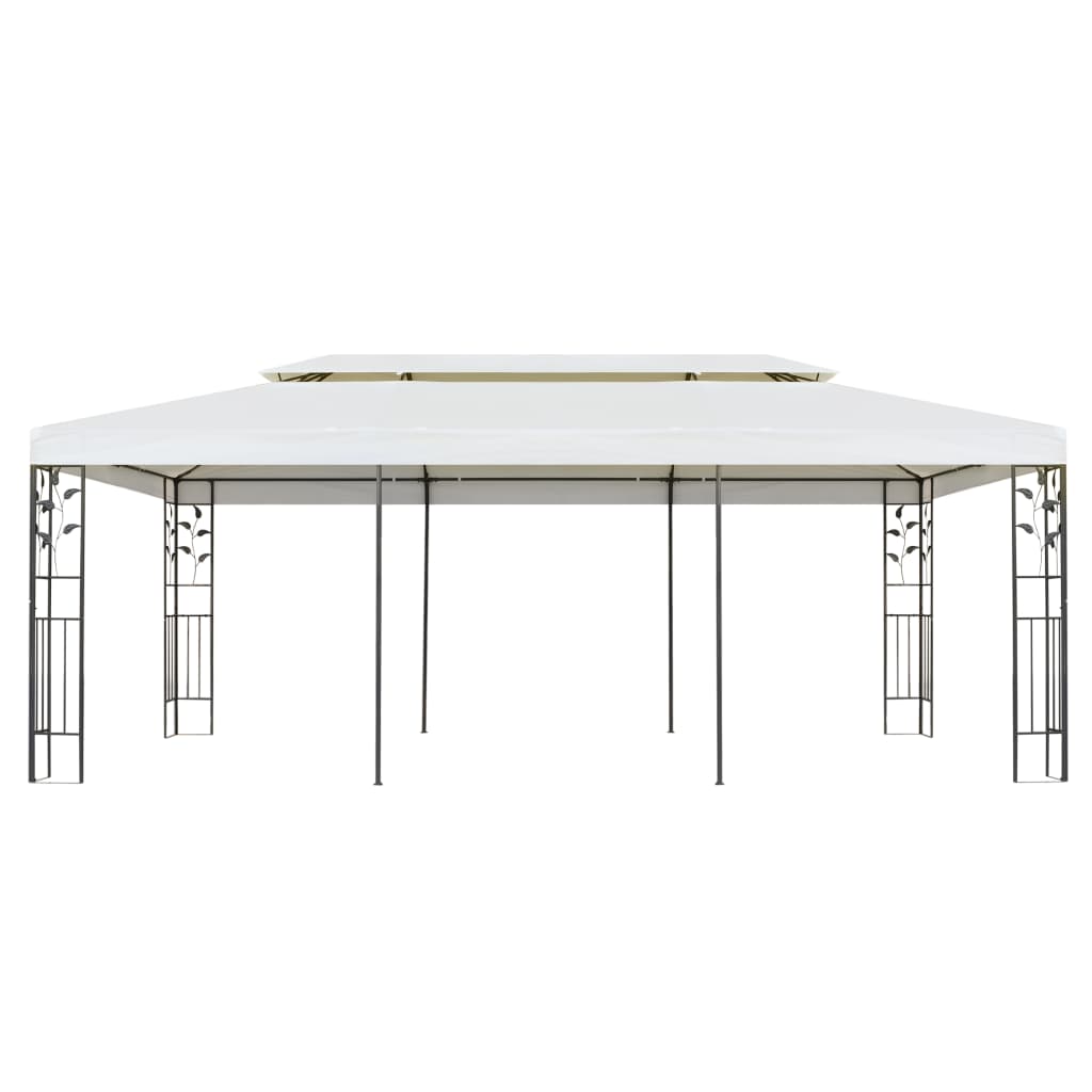 Dārza Nojume Ar Dubulto Jumtu, 6X3 M, Balta, Tērauds