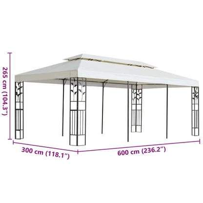 Dārza Nojume Ar Dubulto Jumtu, 6X3 M, Balta, Tērauds