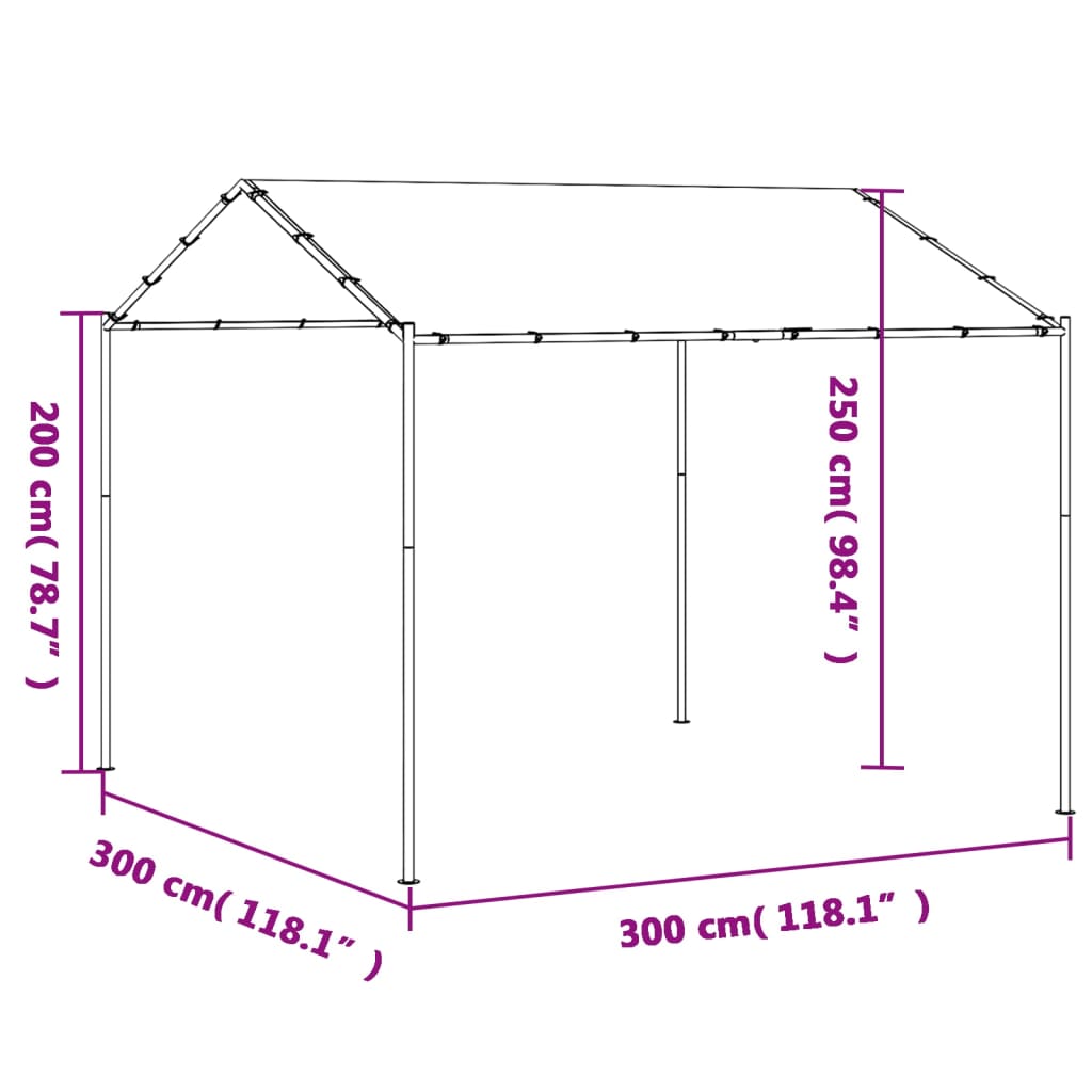 Nojume, Antracītpelēka, 3X3 M, Tērauds Un Audums