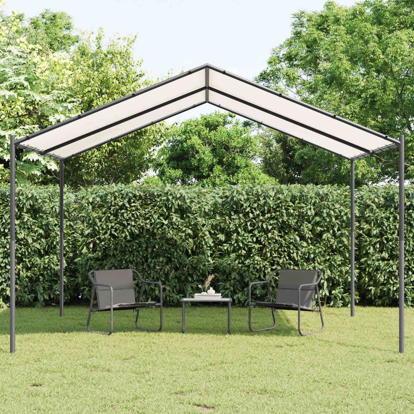 Nojume 4 X 4 X 2,6 M Balts Tērauds Un Poliesters 180 Gsm