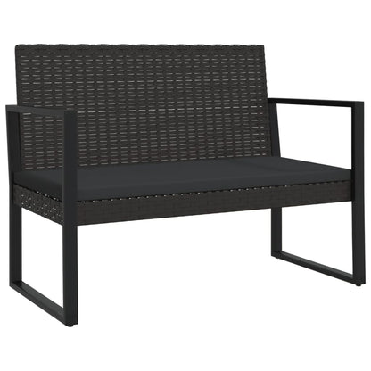 Dārza Sols Ar Matračiem, 106 Cm, Pe Rotangpalma, Melns