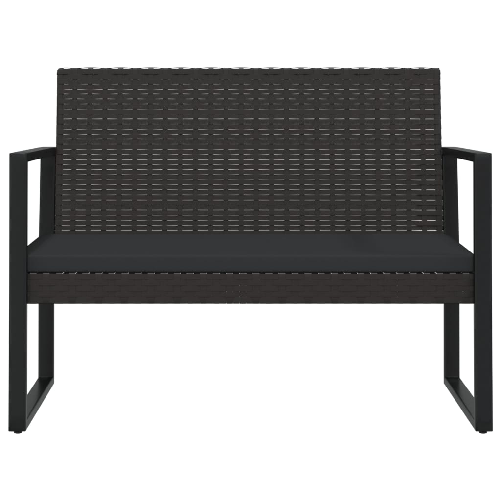 Dārza Sols Ar Matračiem, 106 Cm, Pe Rotangpalma, Melns