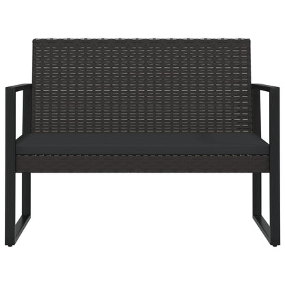 Dārza Sols Ar Matračiem, 106 Cm, Pe Rotangpalma, Melns