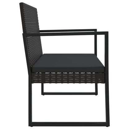 Dārza Sols Ar Matračiem, 106 Cm, Pe Rotangpalma, Melns