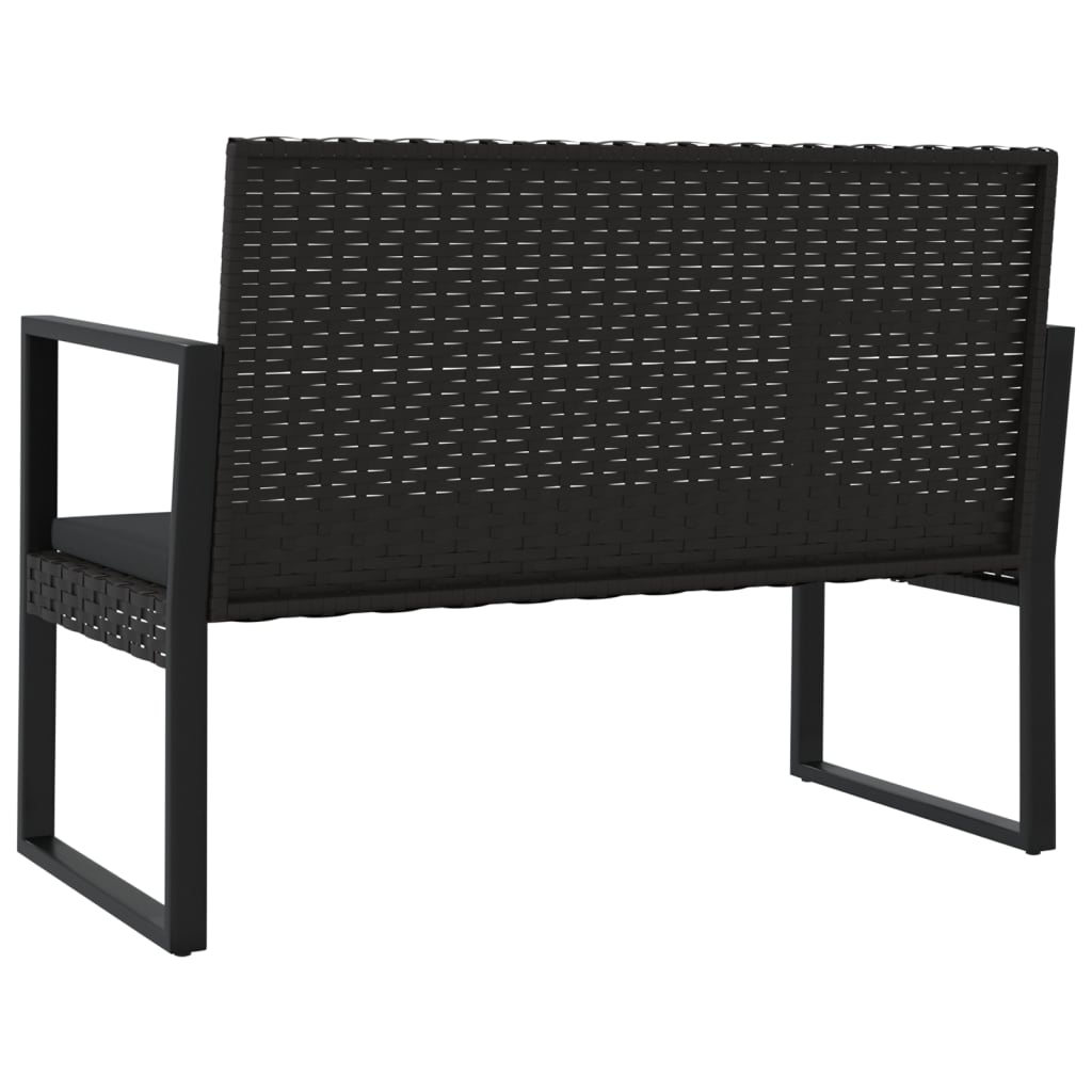 Dārza Sols Ar Matračiem, 106 Cm, Pe Rotangpalma, Melns