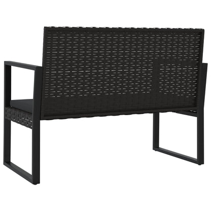 Dārza Sols Ar Matračiem, 106 Cm, Pe Rotangpalma, Melns