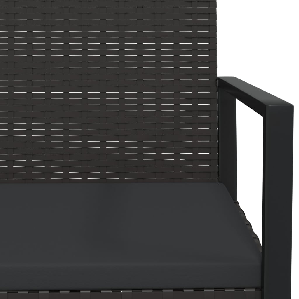 Dārza Sols Ar Matračiem, 106 Cm, Pe Rotangpalma, Melns