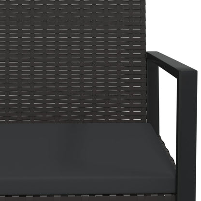 Dārza Sols Ar Matračiem, 106 Cm, Pe Rotangpalma, Melns