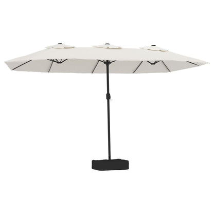 Saulessargs Ar 2 Jumtiņiem Un Led, 449X265 Cm, Smilšu Balts
