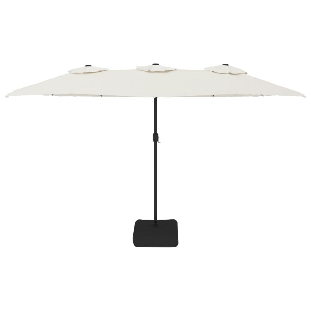 Saulessargs Ar 2 Jumtiņiem Un Led, 449X265 Cm, Smilšu Balts