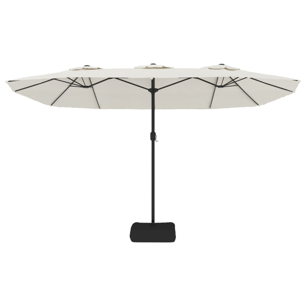 Saulessargs Ar 2 Jumtiņiem Un Led, 449X265 Cm, Smilšu Balts
